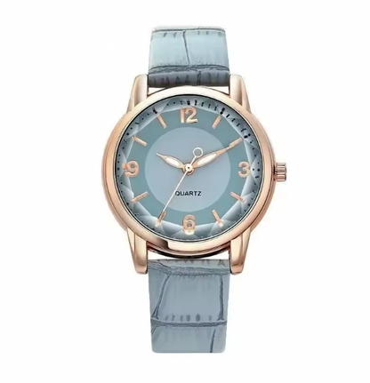 Amour Éclat Women Luxury Watch - Leather Strap Women's Watch Polygonal Glass Luxury Women's Clock Dial Quartz Creative Fashion Quartz Watch