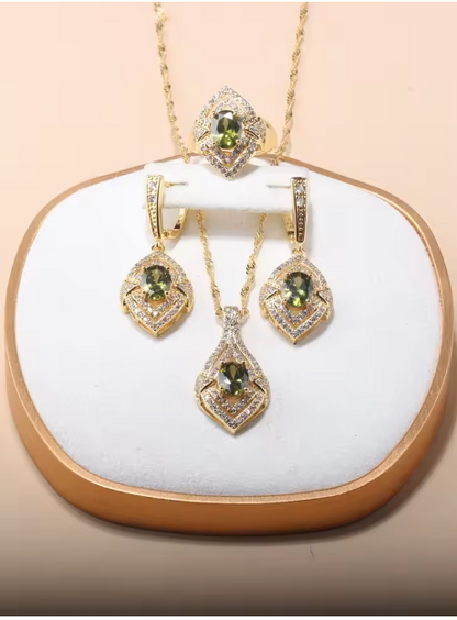 Chrysos Collection - 13-Colors Dubai 18k Gold Plated Jewelry Sets