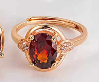 July Majesty - July birthstone - Luxury Peridot Ruby Pendant Earring Bracelet & Ring Set For Women