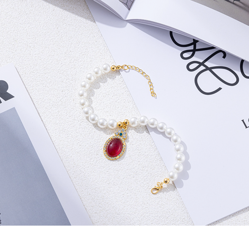 Pearl of the Nile - July Birthstone - Luxury Pearl Jewelry Set - Including Necklace, Earrings, Bracelet and Ring