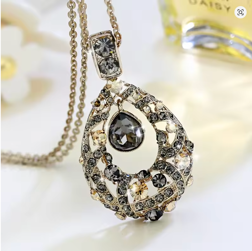 Noir Éclat - Luxury Pearl Jewelry Set - Including Necklace, Earrings, Bracelet and Ring