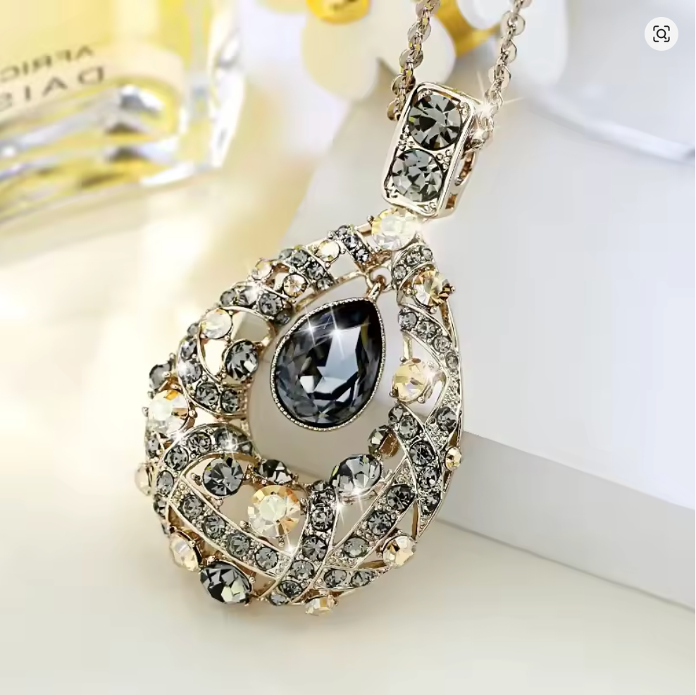 Noir Éclat - Luxury Pearl Jewelry Set - Including Necklace, Earrings, Bracelet and Ring