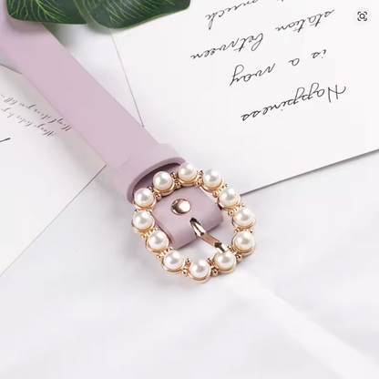 Hathor Drape - Fashion Waist Gold Chain Belt Female Pearl Elastic Silver Metal Belts for Women