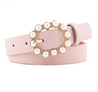 Hathor Drape - Fashion Waist Gold Chain Belt Female Pearl Elastic Silver Metal Belts for Women