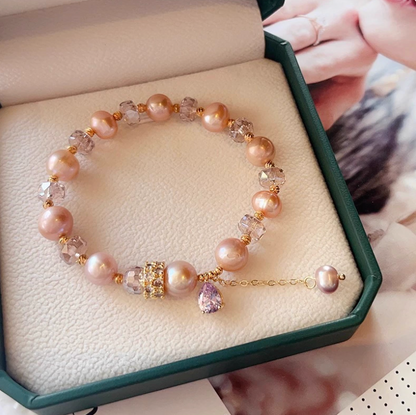 Hathor's Radiance -  Truly Charm Elegant Radiance Cultured Pearl Necklace - Bracelet - Earrings - Ring 4pcs Jewelry Set