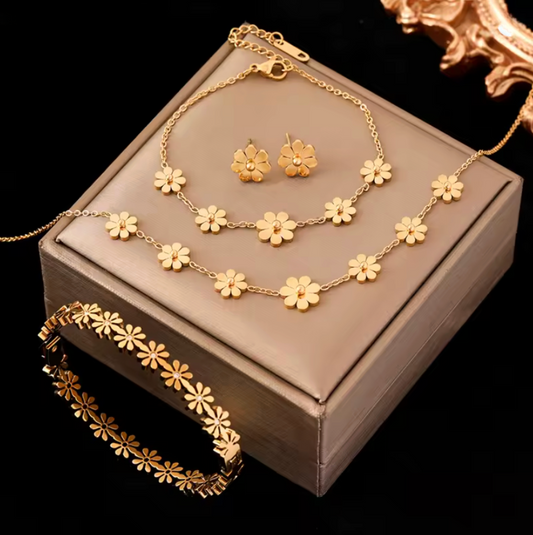 Golden Bloom - Luxury Gold-Plated Jewelry Set