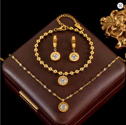 Midnight Halo - Luxury Gold-Plated Jewelry Set