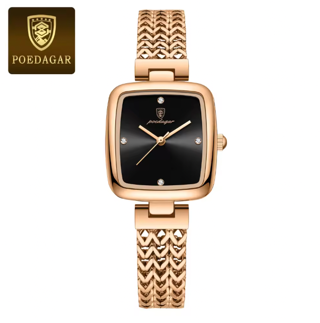 Grandeur Horology - Luxury Square Watch for Woman Waterproof Stainless Steel Ladies Quartz Watch Dress Elegant Women Watches