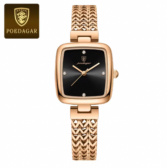 Grandeur Horology - Luxury Square Watch for Woman Waterproof Stainless Steel Ladies Quartz Watch Dress Elegant Women Watches