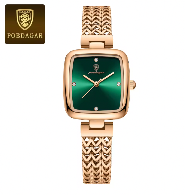 Grandeur Horology - Luxury Square Watch for Woman Waterproof Stainless Steel Ladies Quartz Watch Dress Elegant Women Watches
