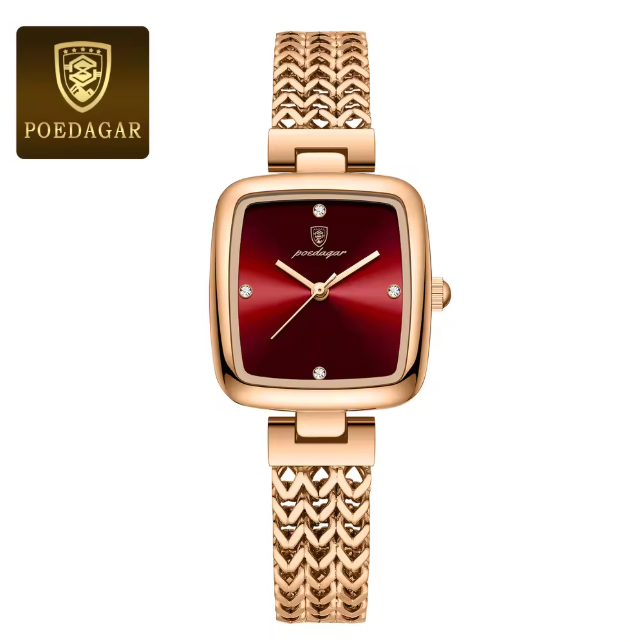 Grandeur Horology - Luxury Square Watch for Woman Waterproof Stainless Steel Ladies Quartz Watch Dress Elegant Women Watches