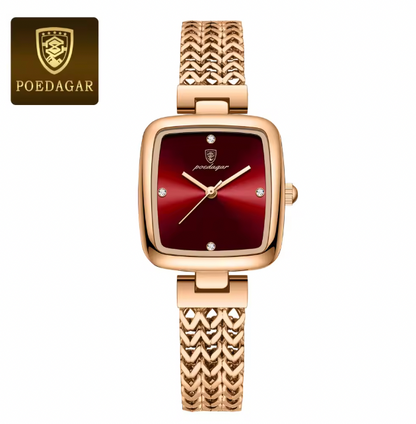 Grandeur Horology - Luxury Square Watch for Woman Waterproof Stainless Steel Ladies Quartz Watch Dress Elegant Women Watches