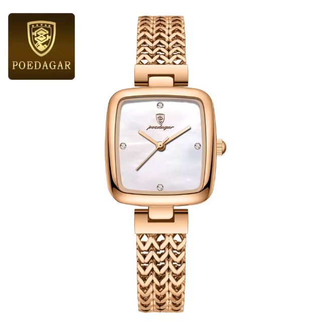 Grandeur Horology - Luxury Square Watch for Woman Waterproof Stainless Steel Ladies Quartz Watch Dress Elegant Women Watches