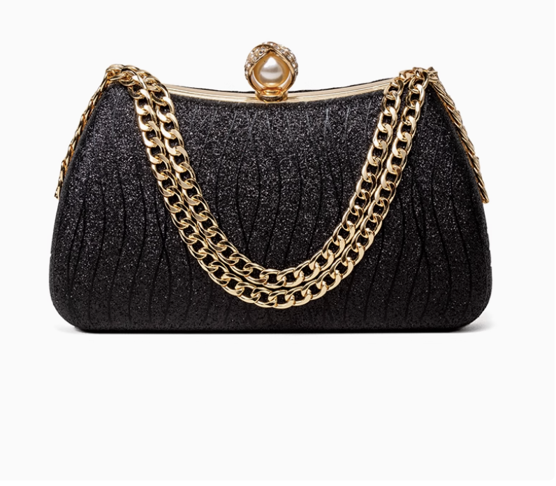 The Bastet Gold Charm - Pearl Champagne Purse