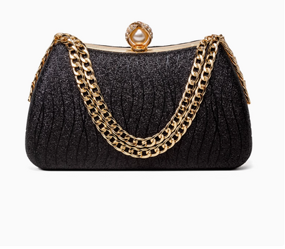 The Bastet Gold Charm - Pearl Champagne Purse
