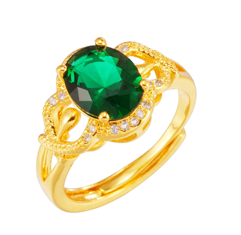 Emerald of Bastet - Luxury Jewelry Set - Include Necklace, Bracelet, Ring and Earrings