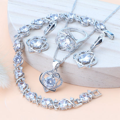 Chic N 'Classy Set - Hand - Crafted Pendant Earring Bracelet & Ring Set For Women