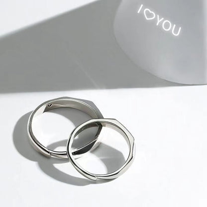 Truly New Light Matching Couple Ring Reflect Show "I Love U" Pattern Hidden Silver & Gold Jewelry For Gifts