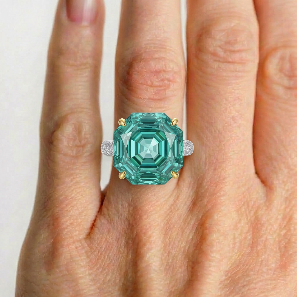 True Goddess Gaze - 5CT Natural Tourmaline Moissanite Cocktail Ring