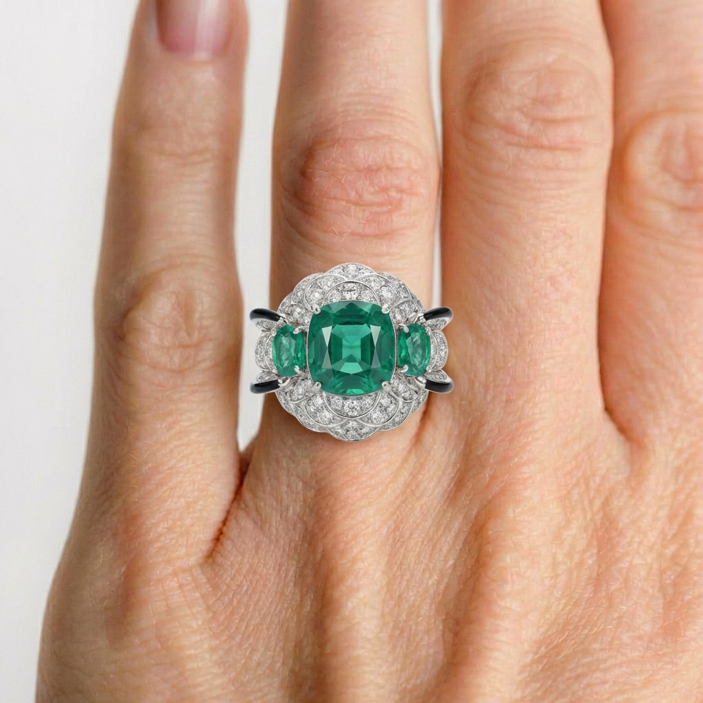 Truly Emerald Empress - Emerald Cocktail Ring