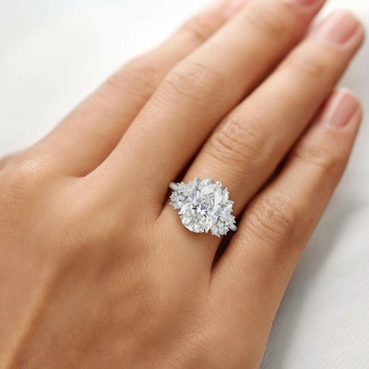 Monaco Majesty Ring - 10K / 14K / 18K Solid Gold Moissanite diamond ring