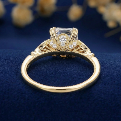 Parisian Elegance Ring - 10K/14K/18K Solid Gold Moissanite diamond ring