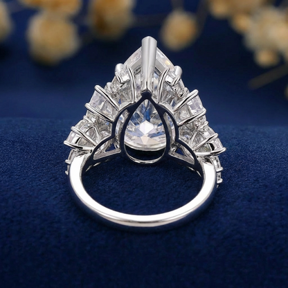 Monaco Majesty Ring - 10K / 14K / 18K Solid Gold Moissanite diamond ring