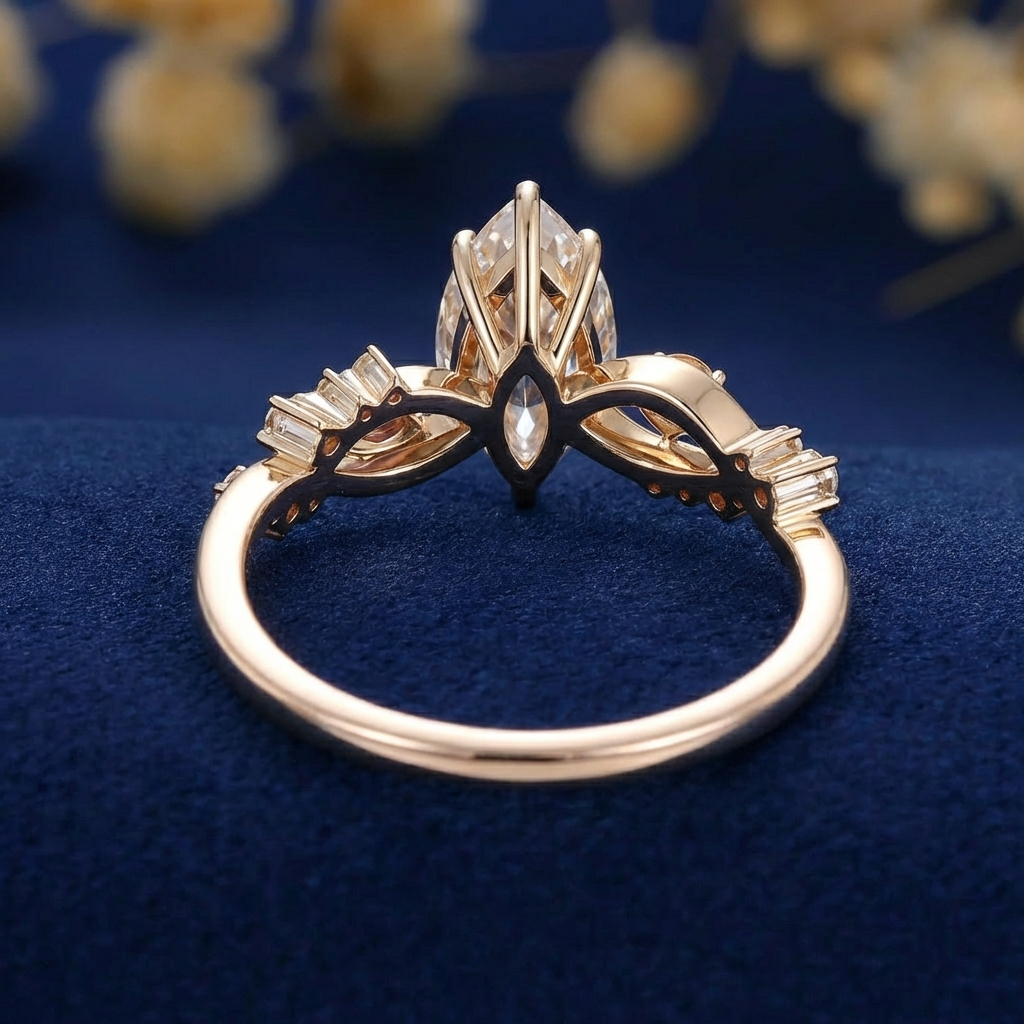 Rapunzel's Dream Ring - 10K / 14K / 18K Solid Gold Natural Gemstone Moissanite Ring