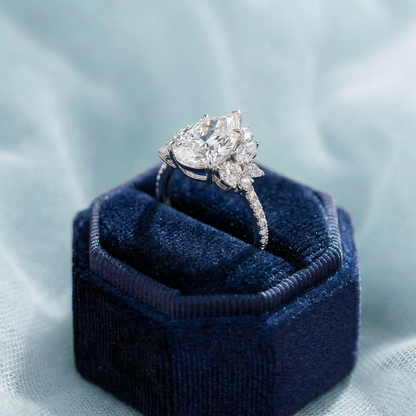 Monaco Majesty Ring - 10K / 14K / 18K Solid Gold Moissanite diamond ring