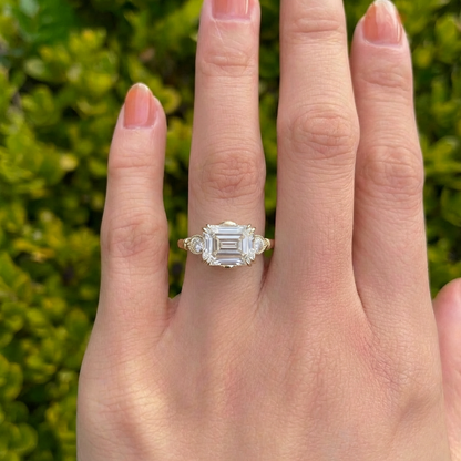 Parisian Elegance Ring - 10K/14K/18K Solid Gold Moissanite diamond ring