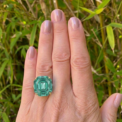 True Goddess Gaze - 5CT Natural Tourmaline Moissanite Cocktail Ring