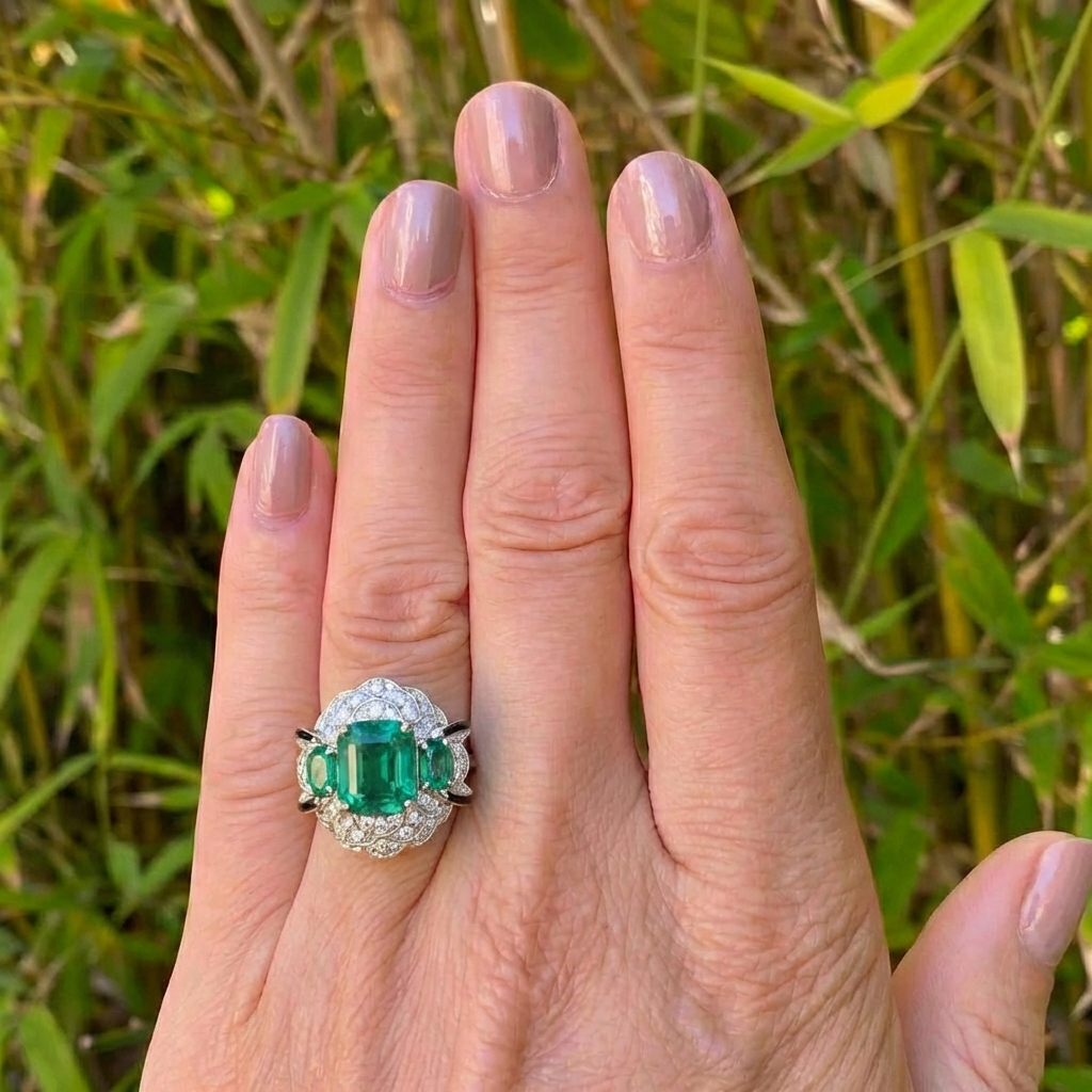 Truly Emerald Empress - Emerald Cocktail Ring