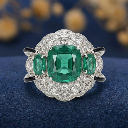 Truly Emerald Empress - Emerald Cocktail Ring