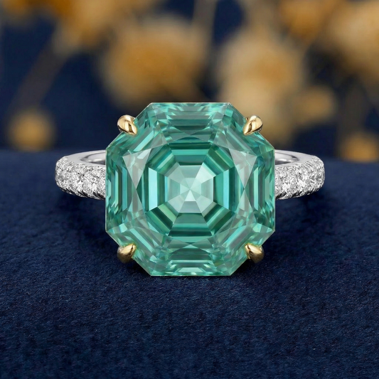 True Goddess Gaze - 5CT Natural Tourmaline Moissanite Cocktail Ring
