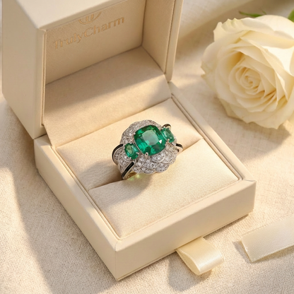 Truly Emerald Empress - Emerald Cocktail Ring