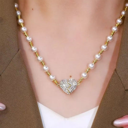 Ocean Pure Heart - Luxury Pearl & 18K Gold Necklace Set Includes Stunning Bracelet and Stud Earrings Jewelry